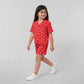 Girls Printed T-Shirt with Shorts Sleepwear Set