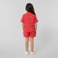 Girls Printed T-Shirt with Shorts Sleepwear Set