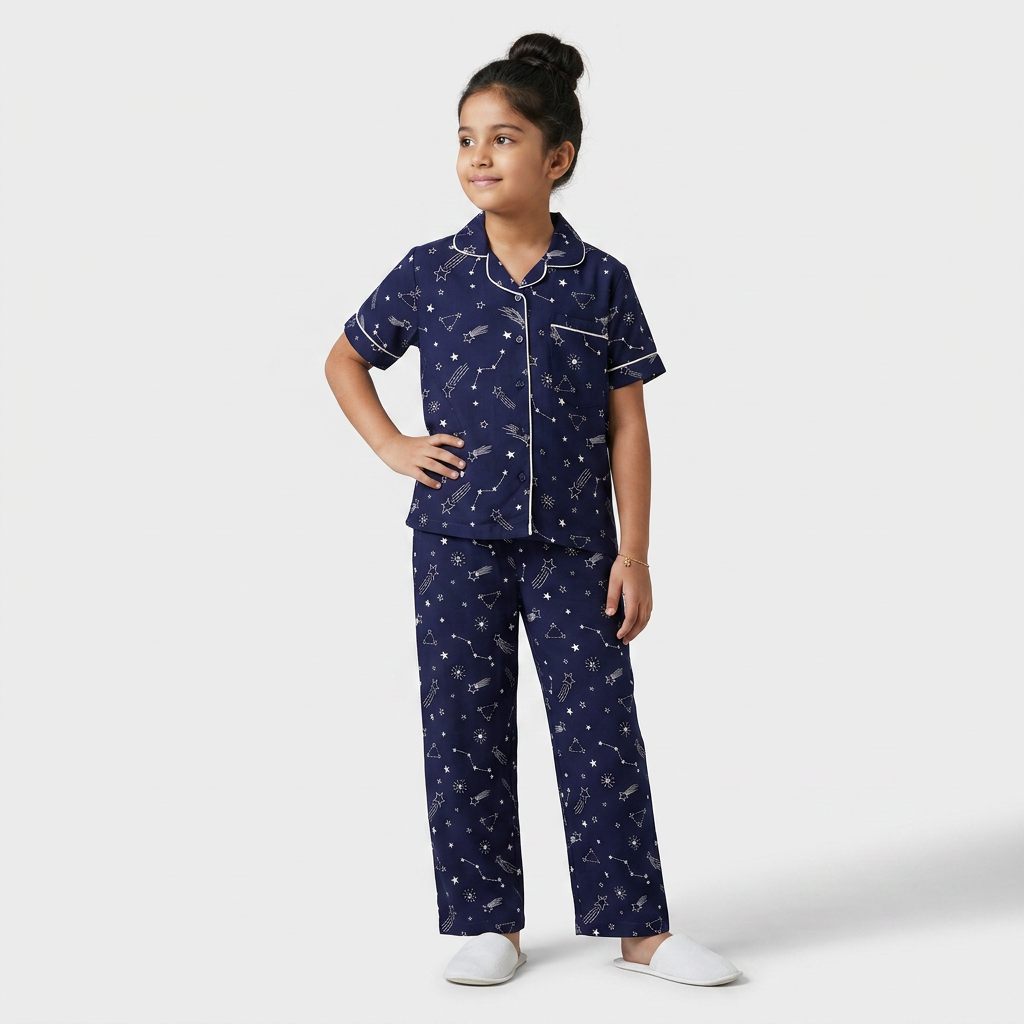 Girls Galaxy Shirt with Pjyama Sleepwear Set