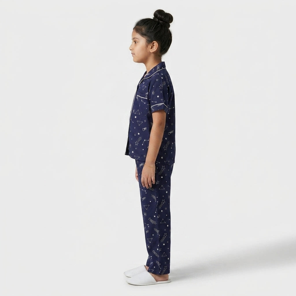 Girls Galaxy Shirt with Pjyama Sleepwear Set