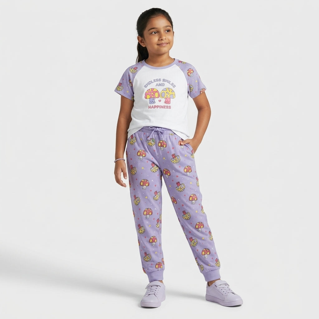 Girls Cotton Printed Sleepwear Set