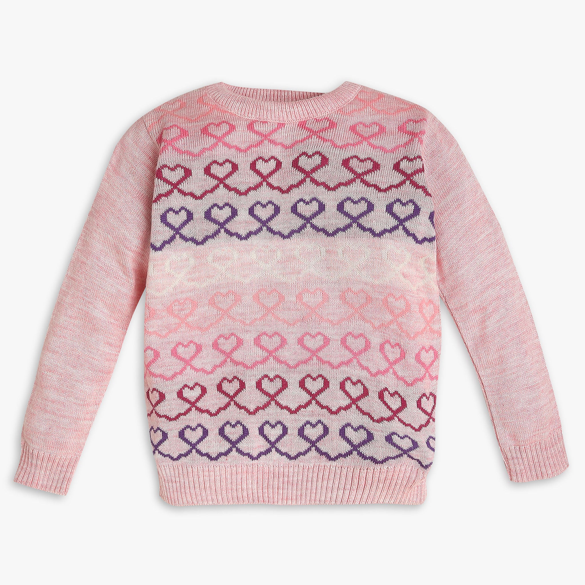 Girls Regular Fit Jacquard Sweater