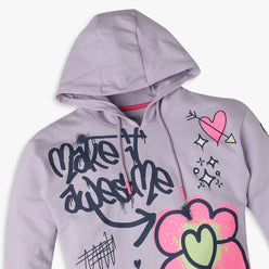 Girls Regular Fit Printed Sweatshirt