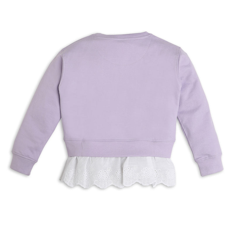 Girls Regular Fit Embellished Sweat Tees