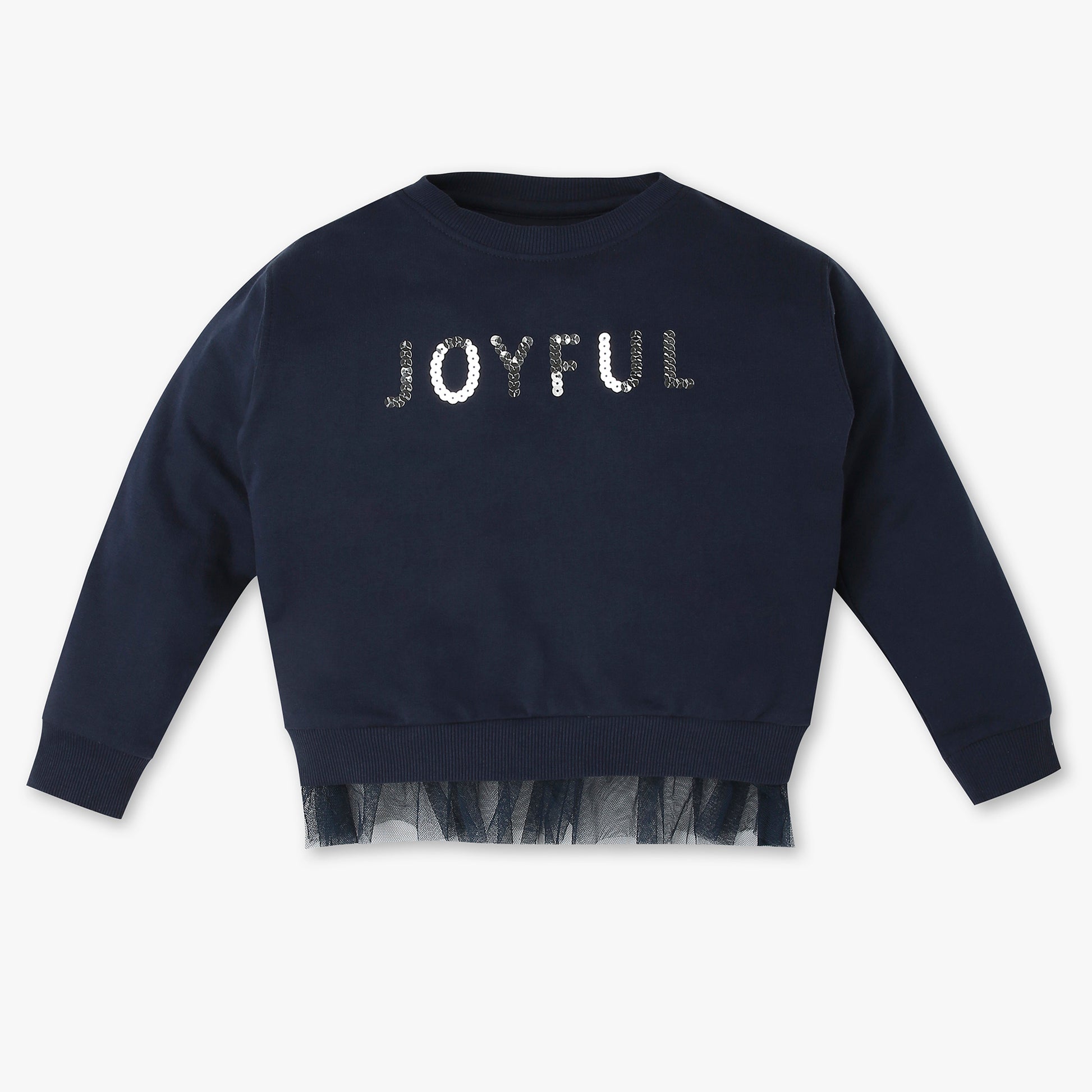 Buy Girls Boxy Fit Embellished Full Sleeve Sweat Tee  - Style Union