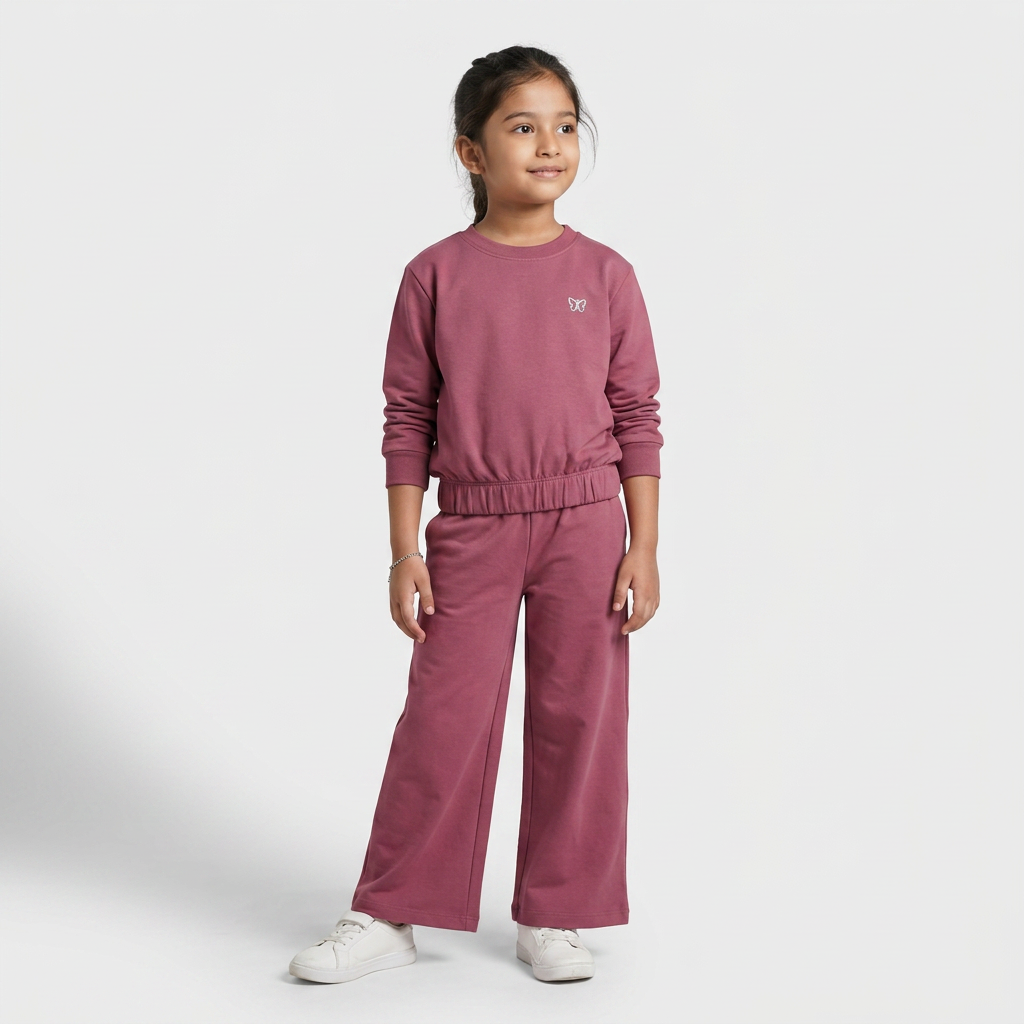 Girls Cotton Graphic Crew Neck Sweat Tee