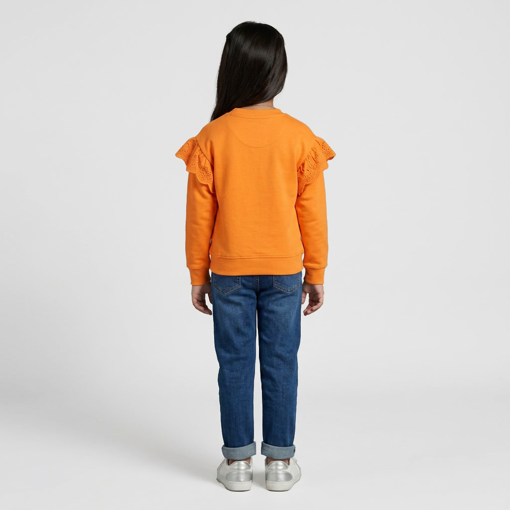 Girls Cotton Embellished Sweat Tee