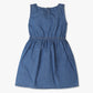 Girls A-Line Pinafore Look With Patch Pockets Denim Dress