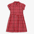 Girls Checkered Below Knee Collar Tunic Flared Dress