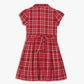 Girls Checkered Below Knee Collar Tunic Flared Dress