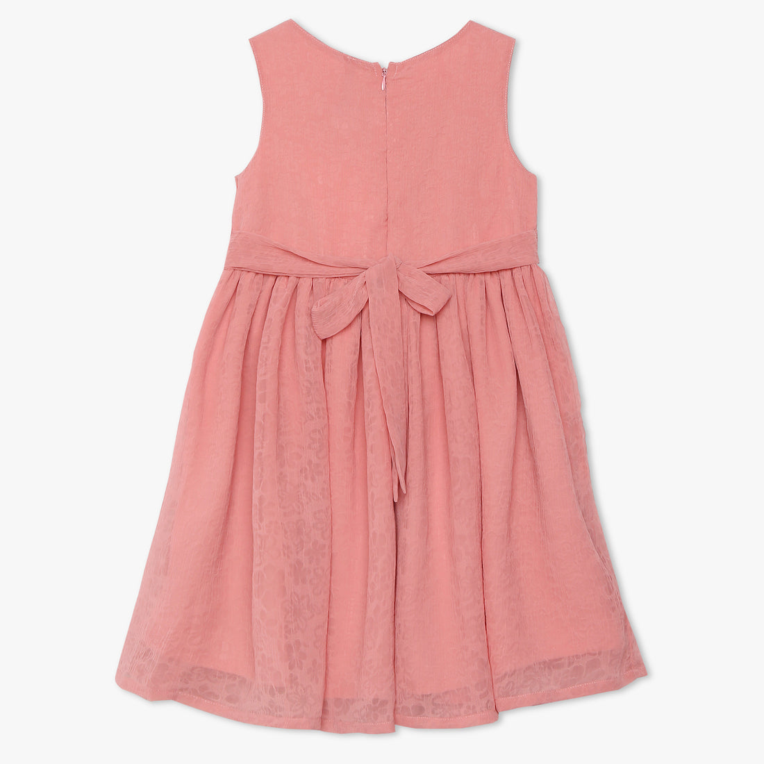 Girls Crew Neck Sleeveless Solid Frock