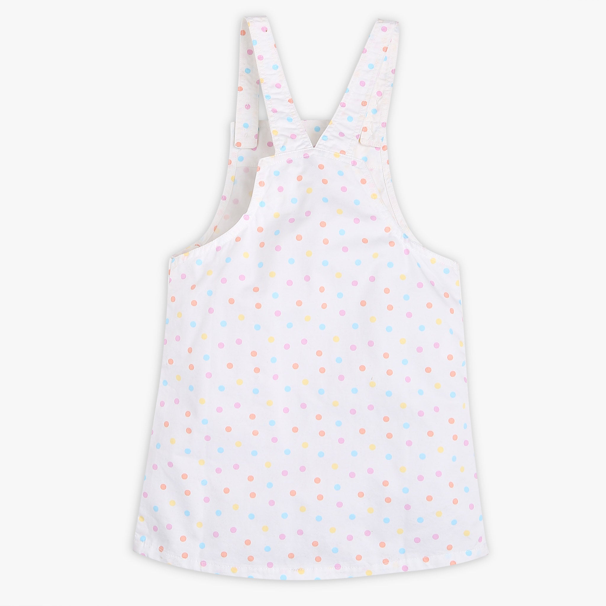 Girls Regular Fit Printed Square Neck Sleeveless Dress