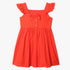 Girls Regular Fit Solid Square Neck Short Sleeve Dress