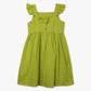Girls Regular Fit Solid Square Neck Short Sleeve Dress