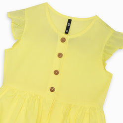 Girls Regular Fit Solid Round Neck Dress