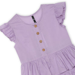 Girls Regular Fit Solid Round Neck Dress