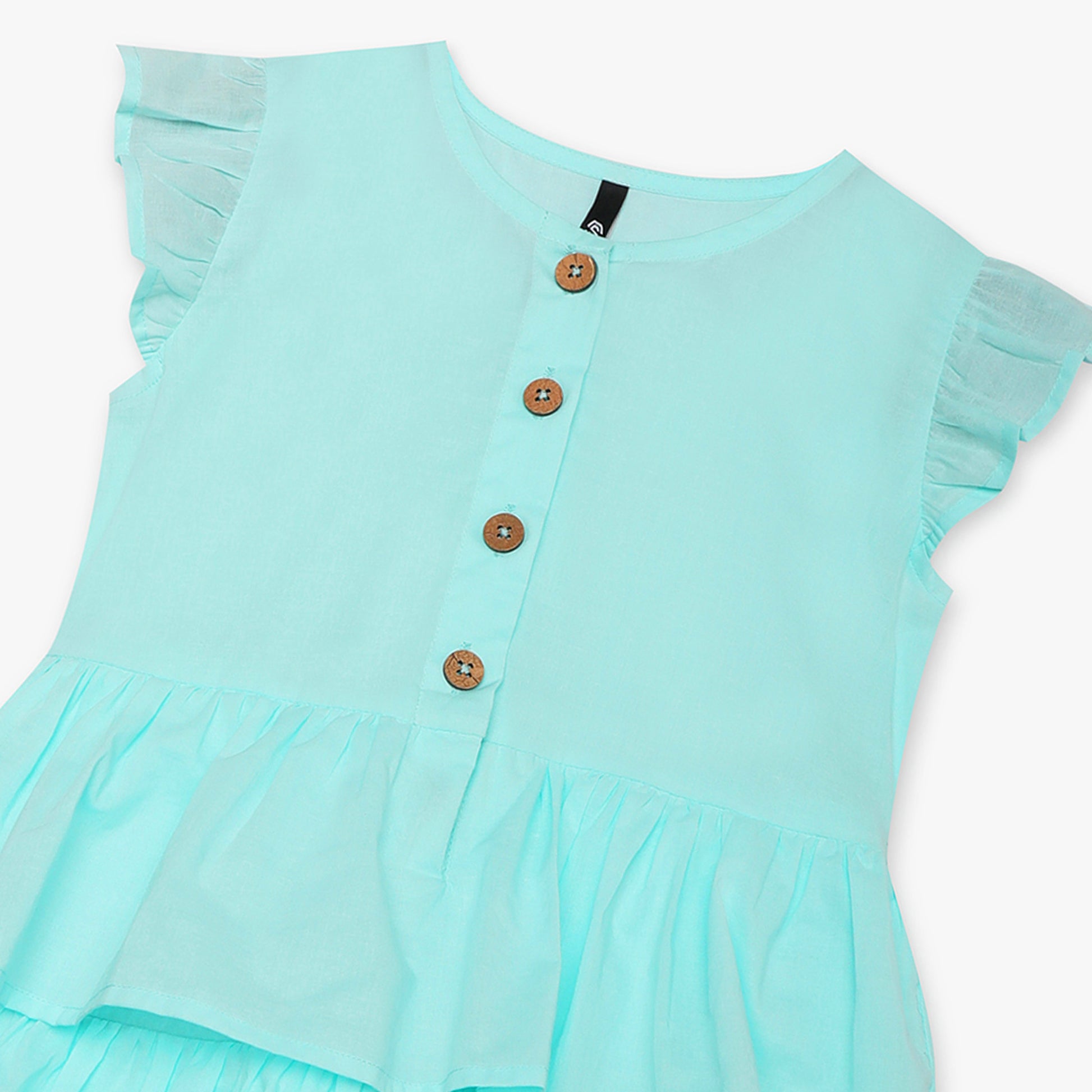 Girls Regular Fit Solid Round Neck Dress