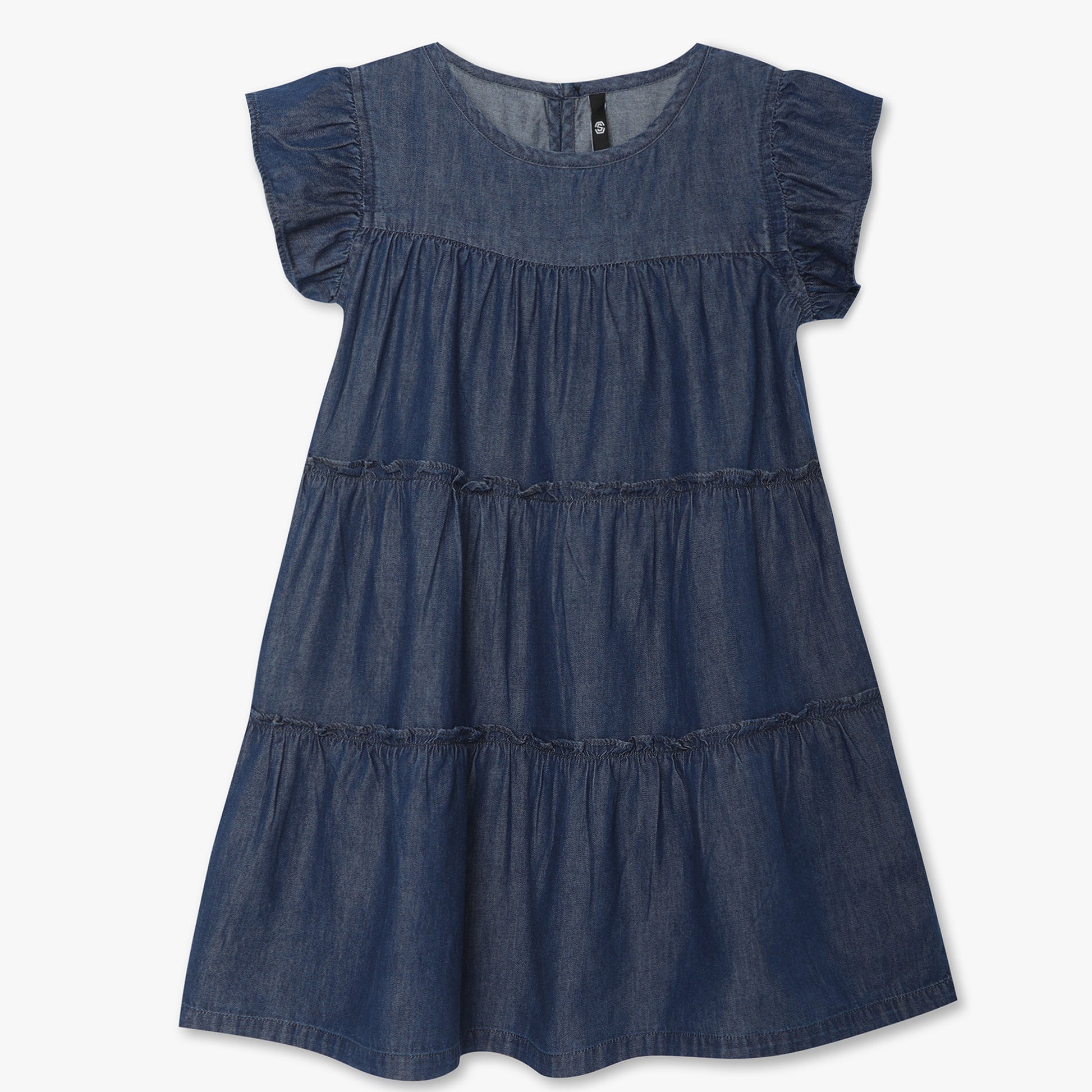 Girls Regular Fit Solid Round Neck Dress