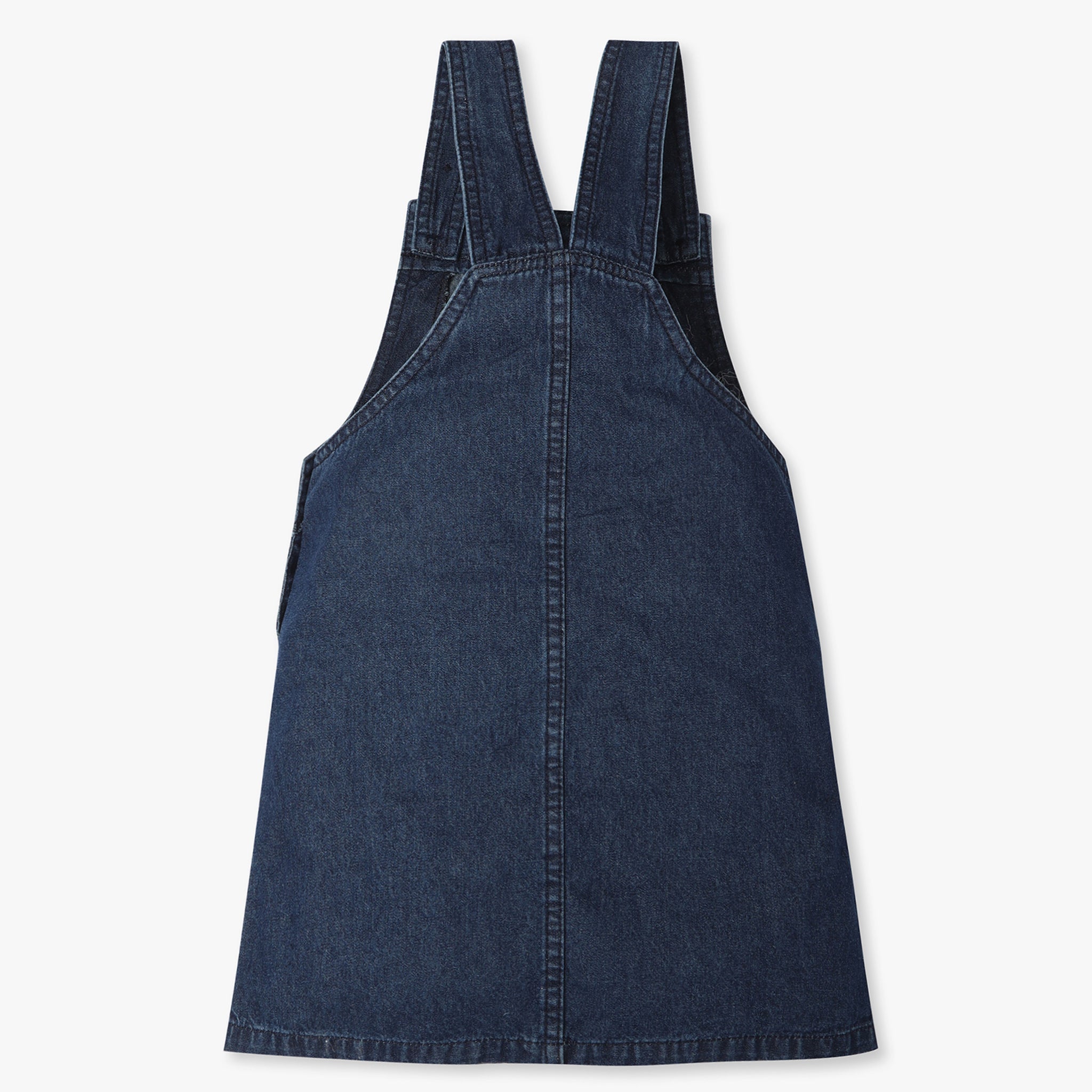 Girls Regular Fit Solid Square Neck Dress