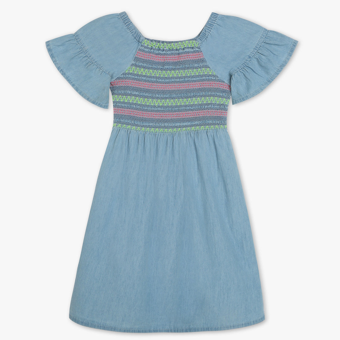 Girls Embellished Denim Dress