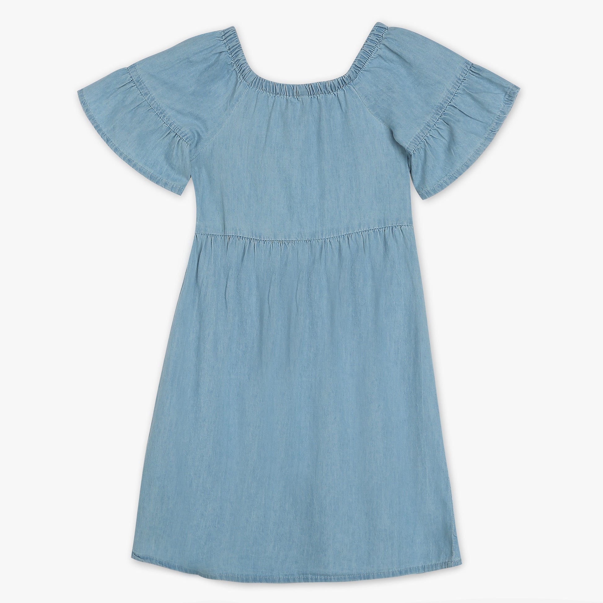 Girls Embellished Denim Dress