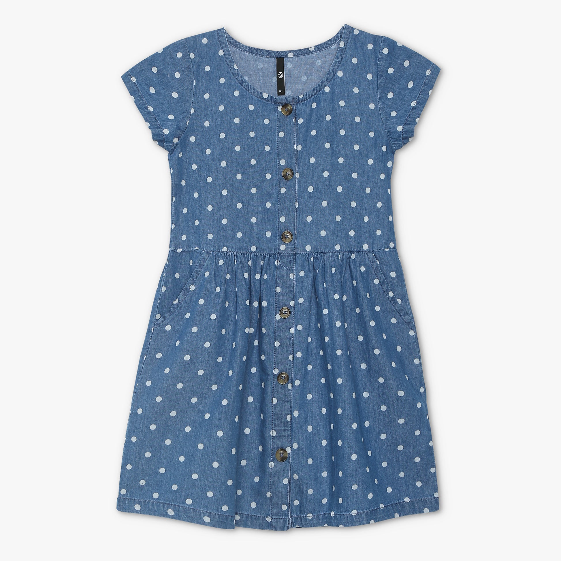 Girls Above Knee Polka Dot Dress