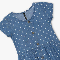 Girls Above Knee Polka Dot Dress