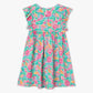 Girls Regular Fit Printed Round Neck Short Sleeve Dress
