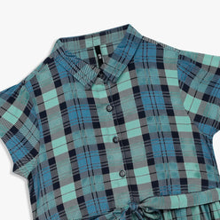 Girls Checkered Knee Length Dress