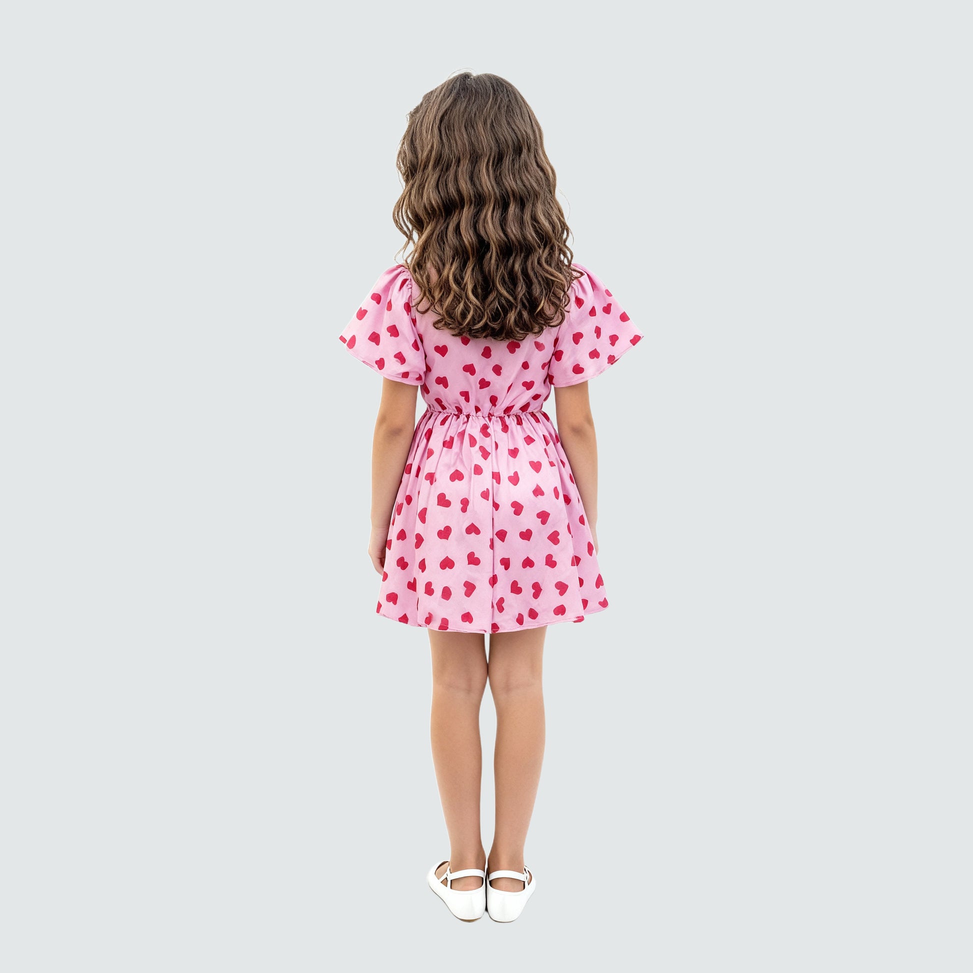 Girls Printed Frock with Balloon Sleeves