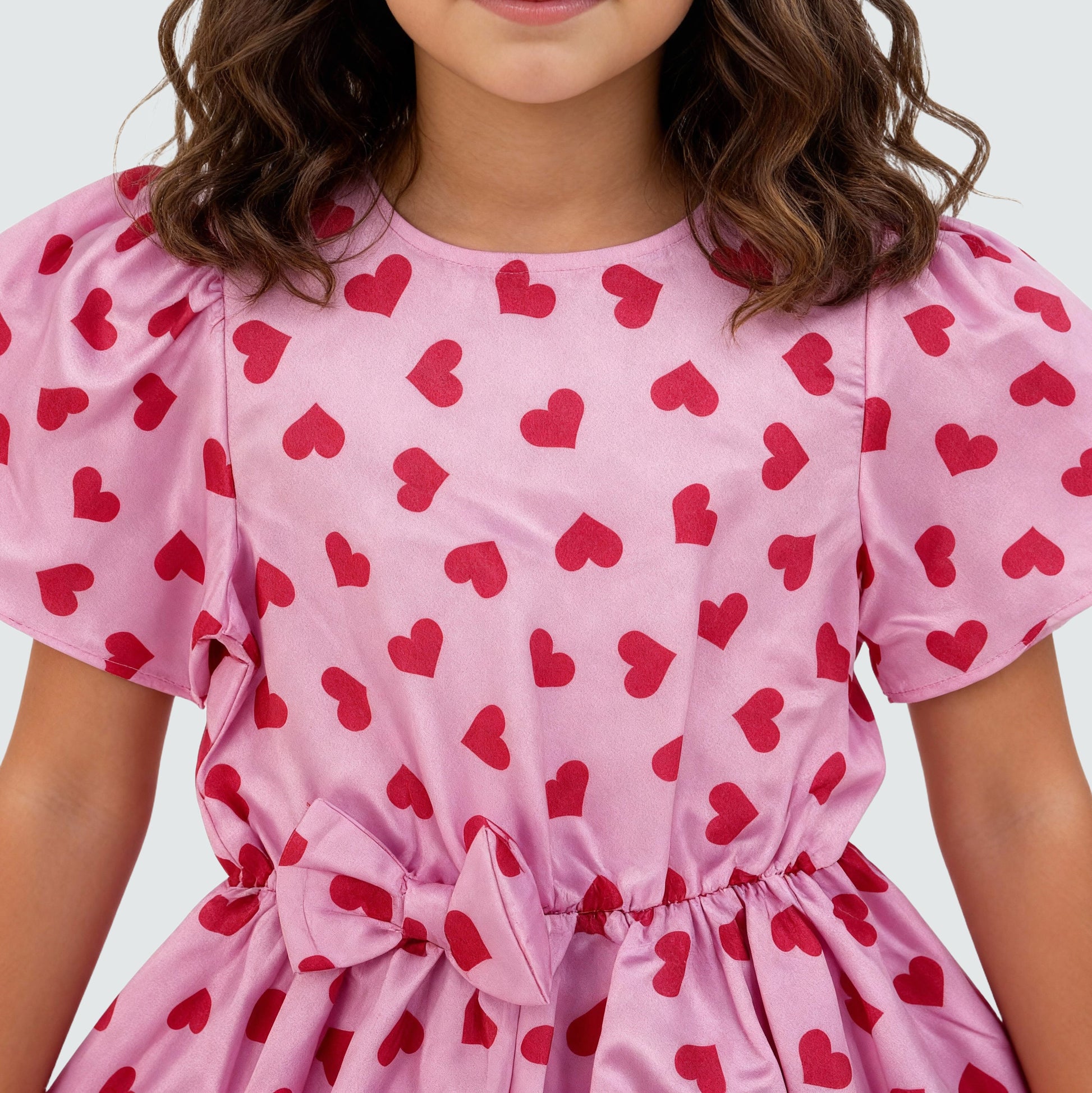 Girls Printed Frock with Balloon Sleeves