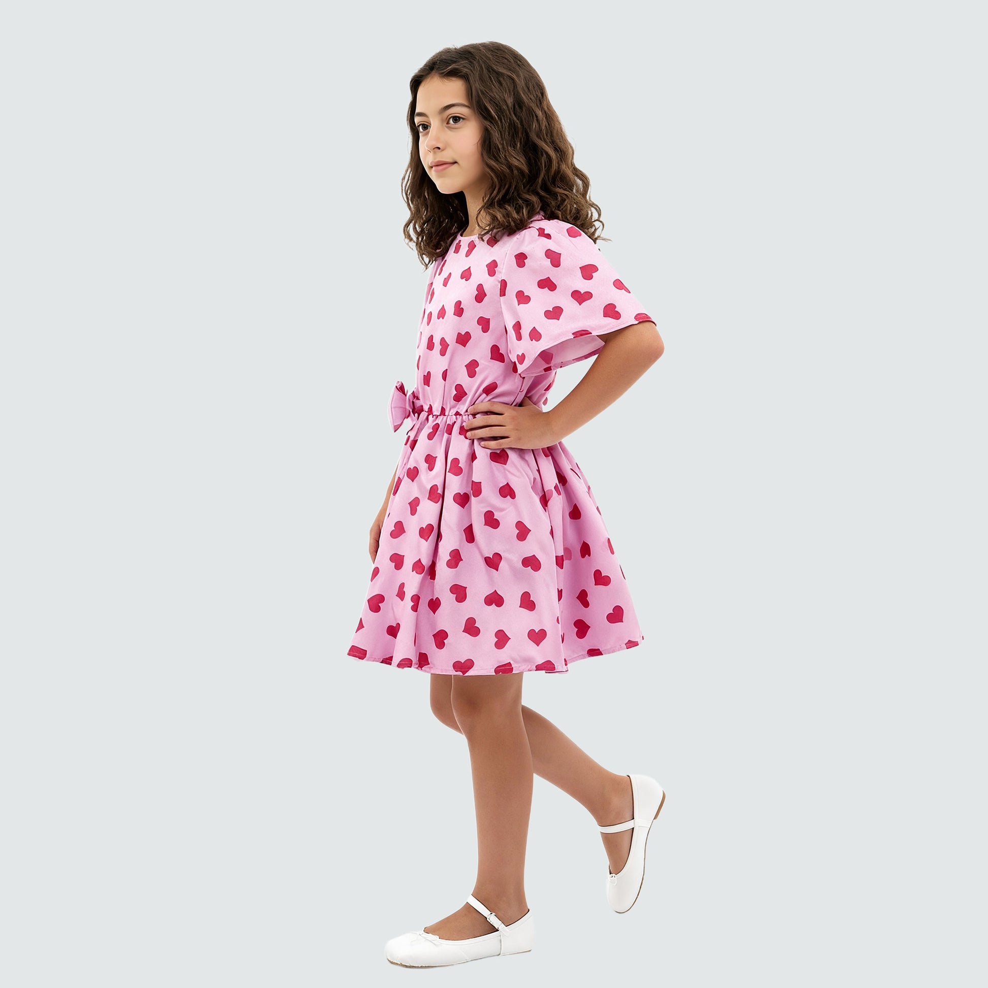Girls Printed Frock with Balloon Sleeves
