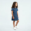 Girls Denim Dress With Belt Detail And Front Button Placket