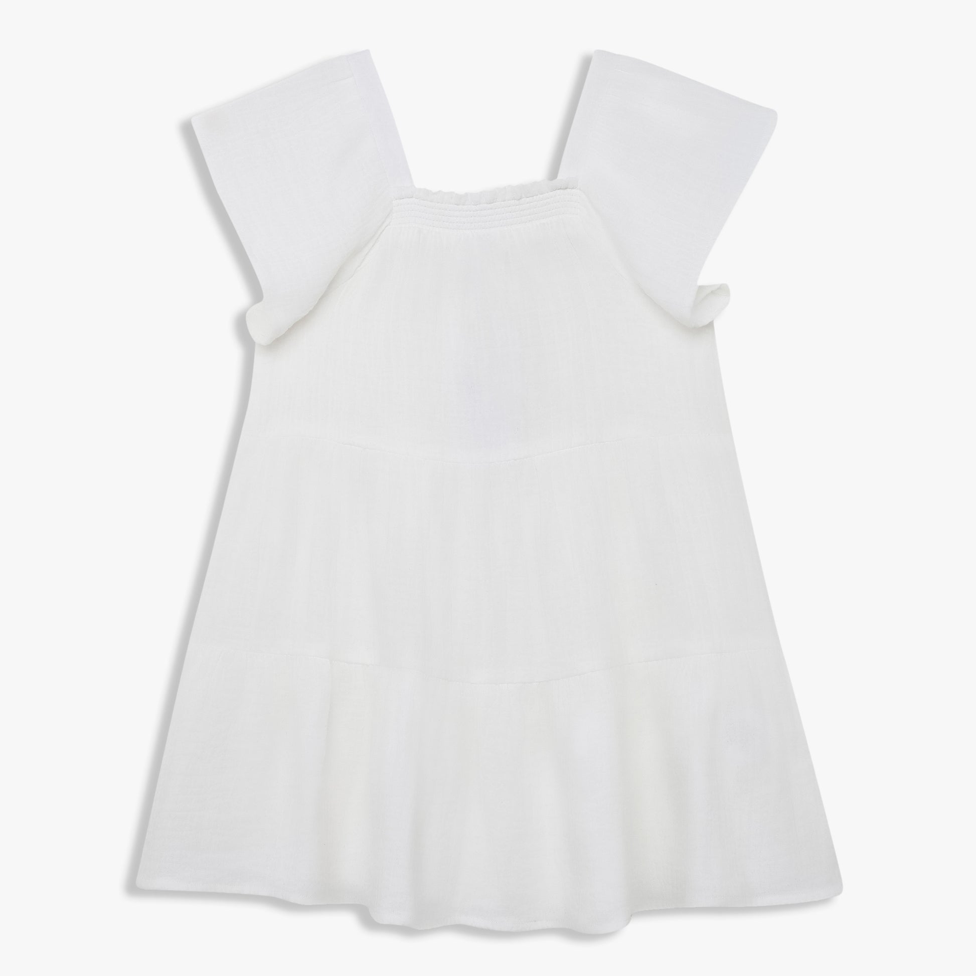 Girls Cotton Solid Knee Length Frock