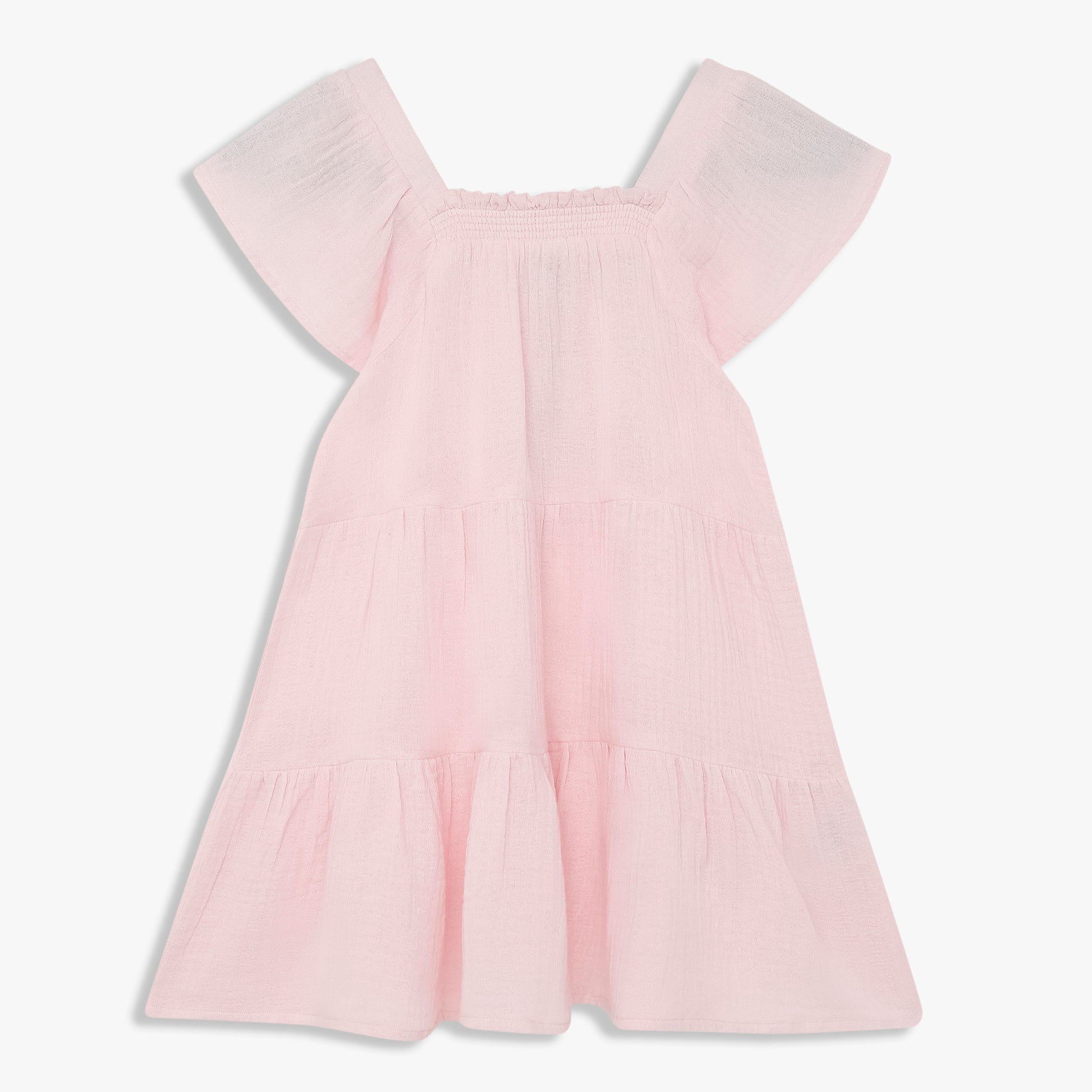 Girls Cotton Solid Knee Length Frock