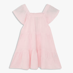 Girls Cotton Solid Knee Length Frock