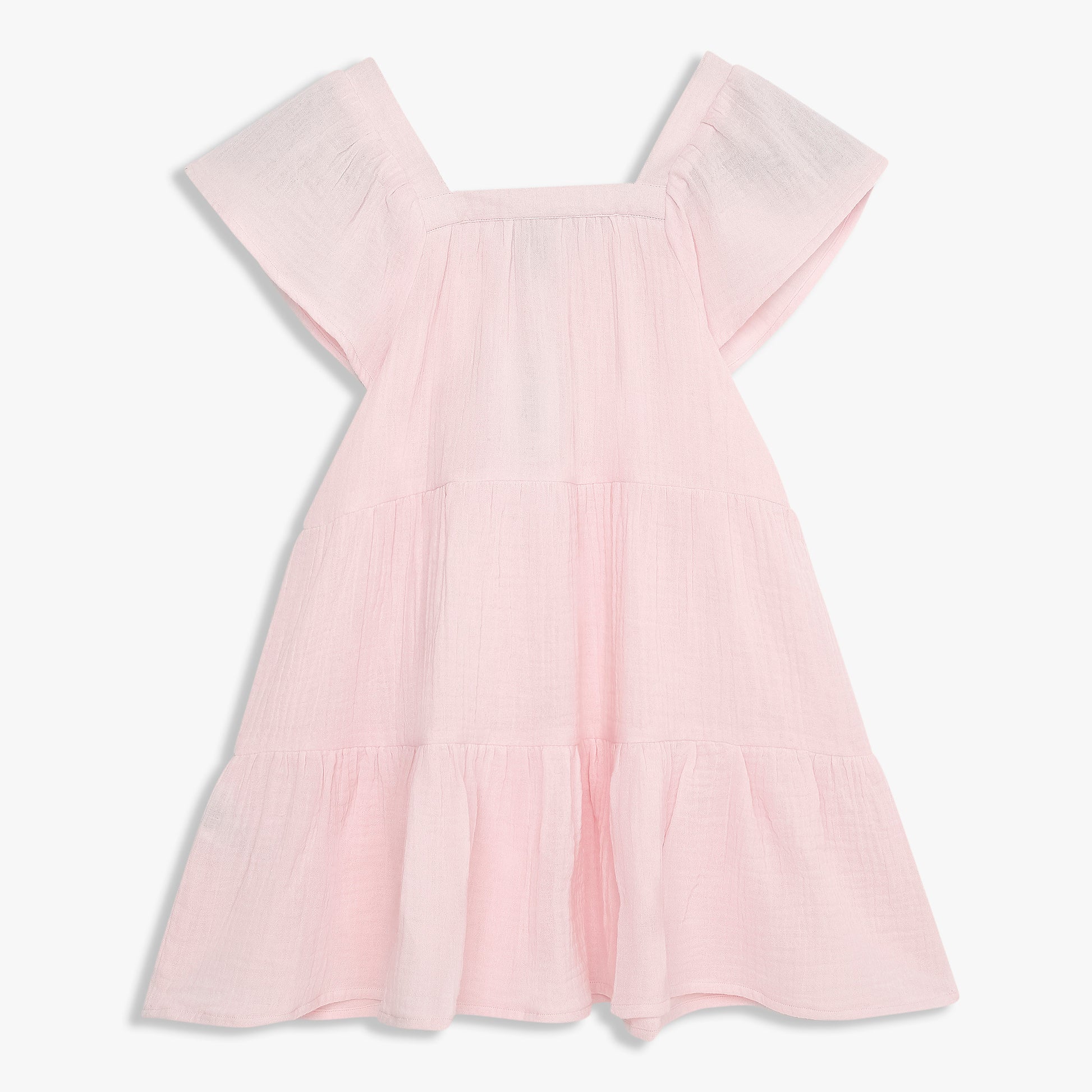 Girls Cotton Solid Knee Length Frock