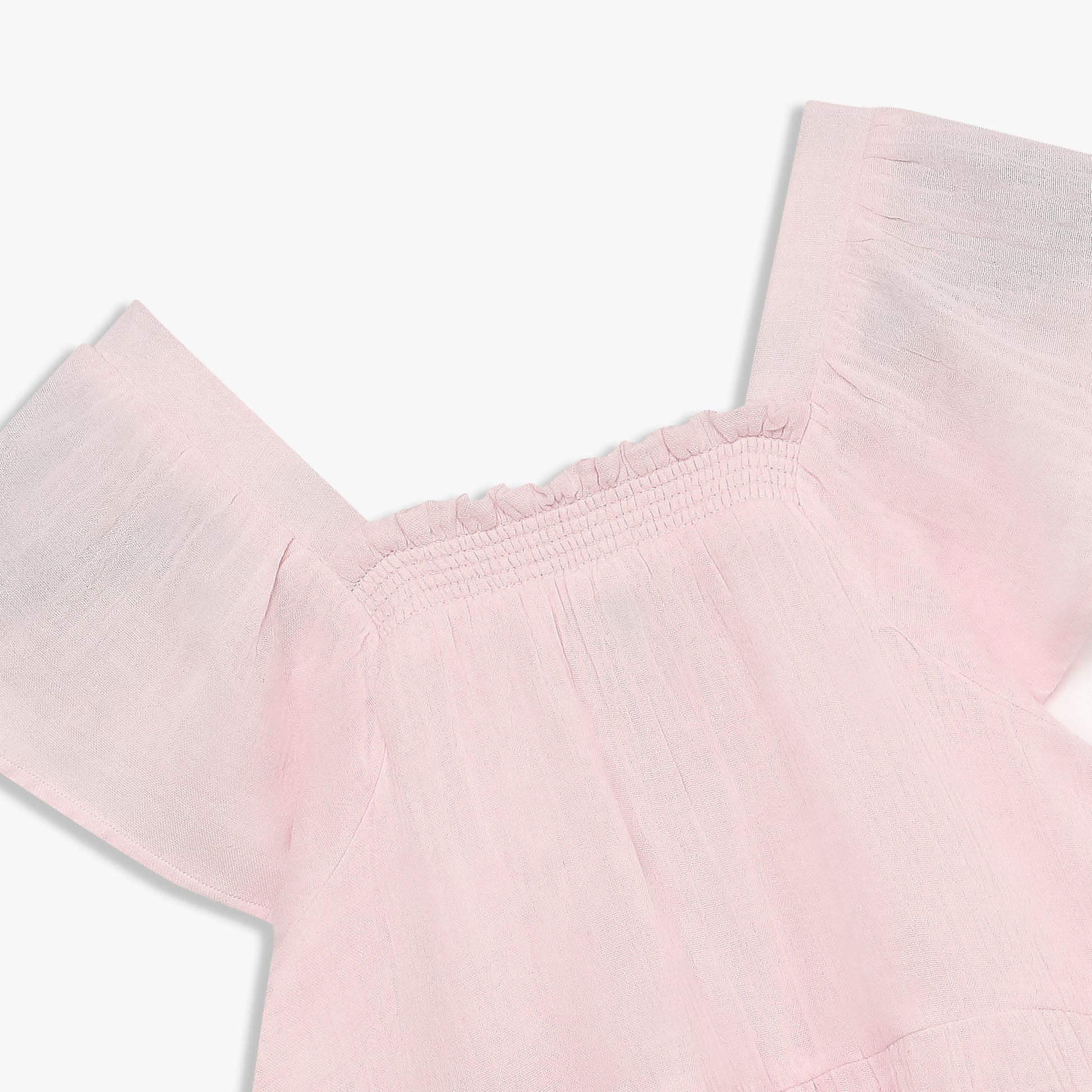 Girls Cotton Solid Knee Length Frock