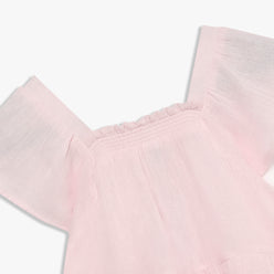 Girls Cotton Solid Knee Length Frock