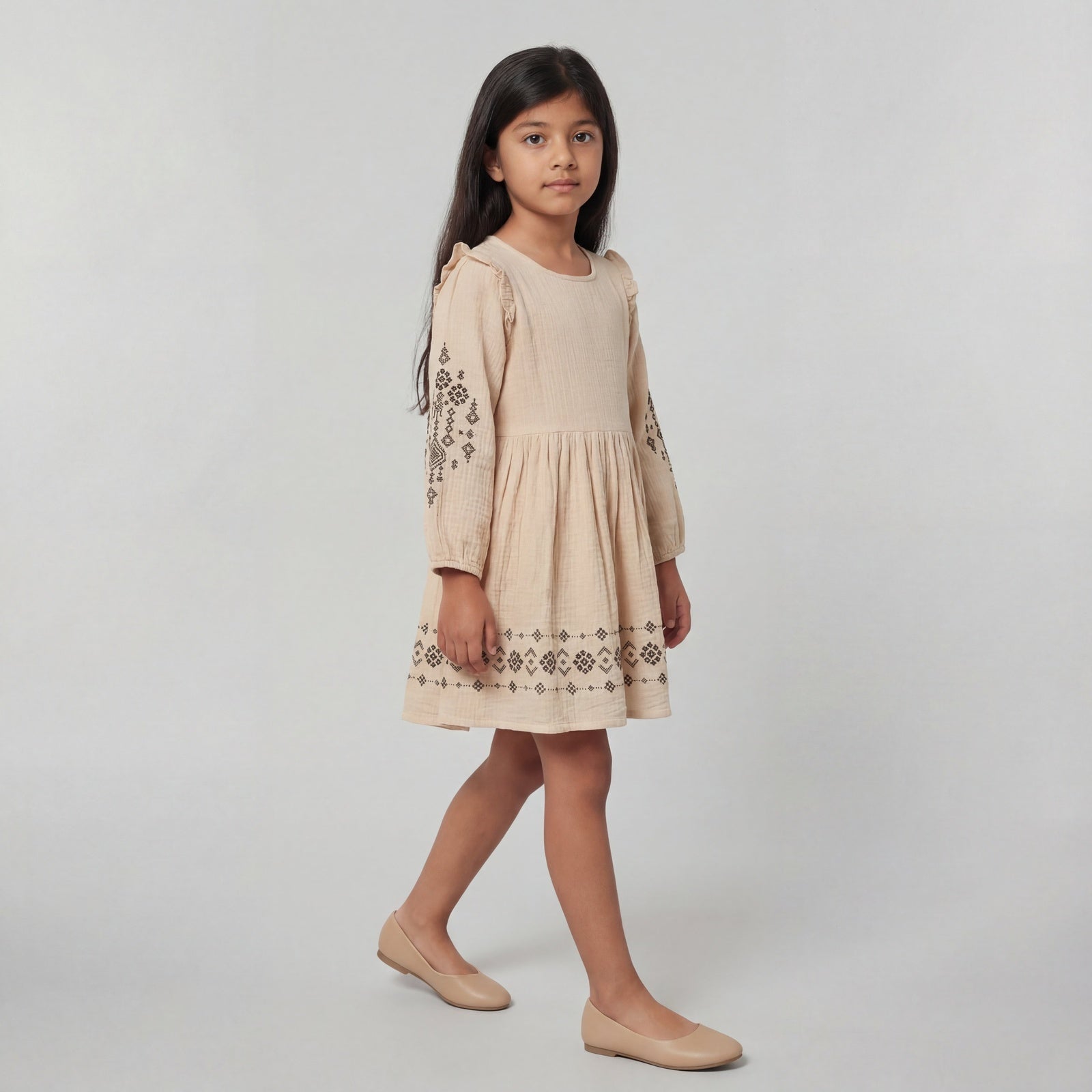 Cotton Printed Full Sleeve Frock