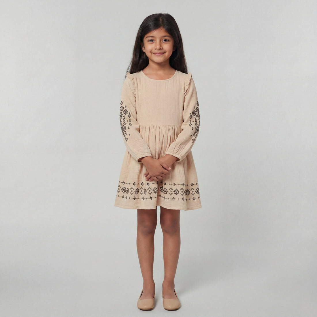 Cotton Printed Full Sleeve Frock