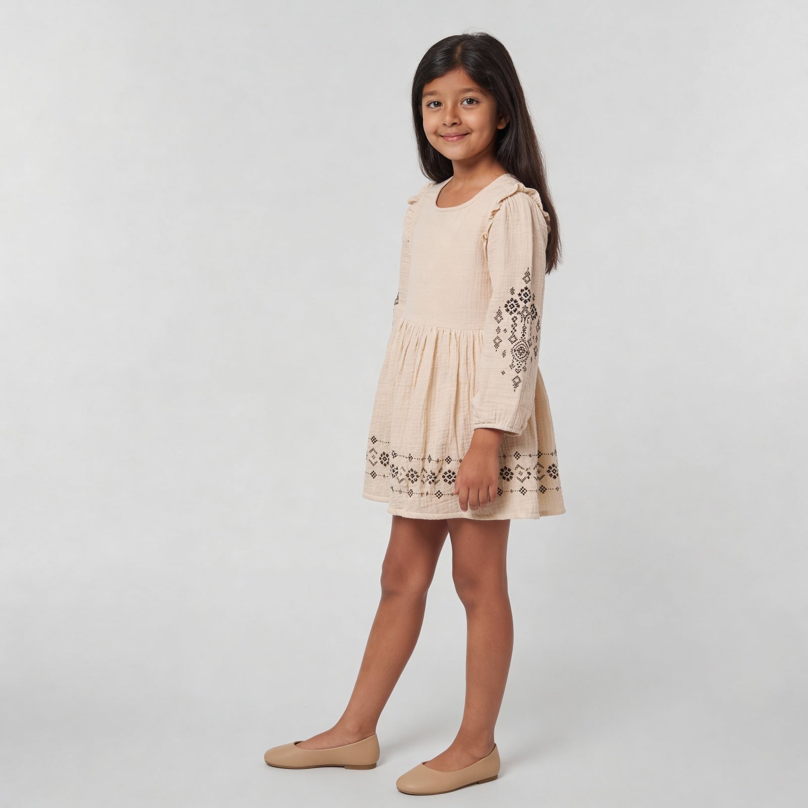 Cotton Printed Full Sleeve Frock