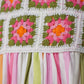 Girls Crochet Patch Striped Dress