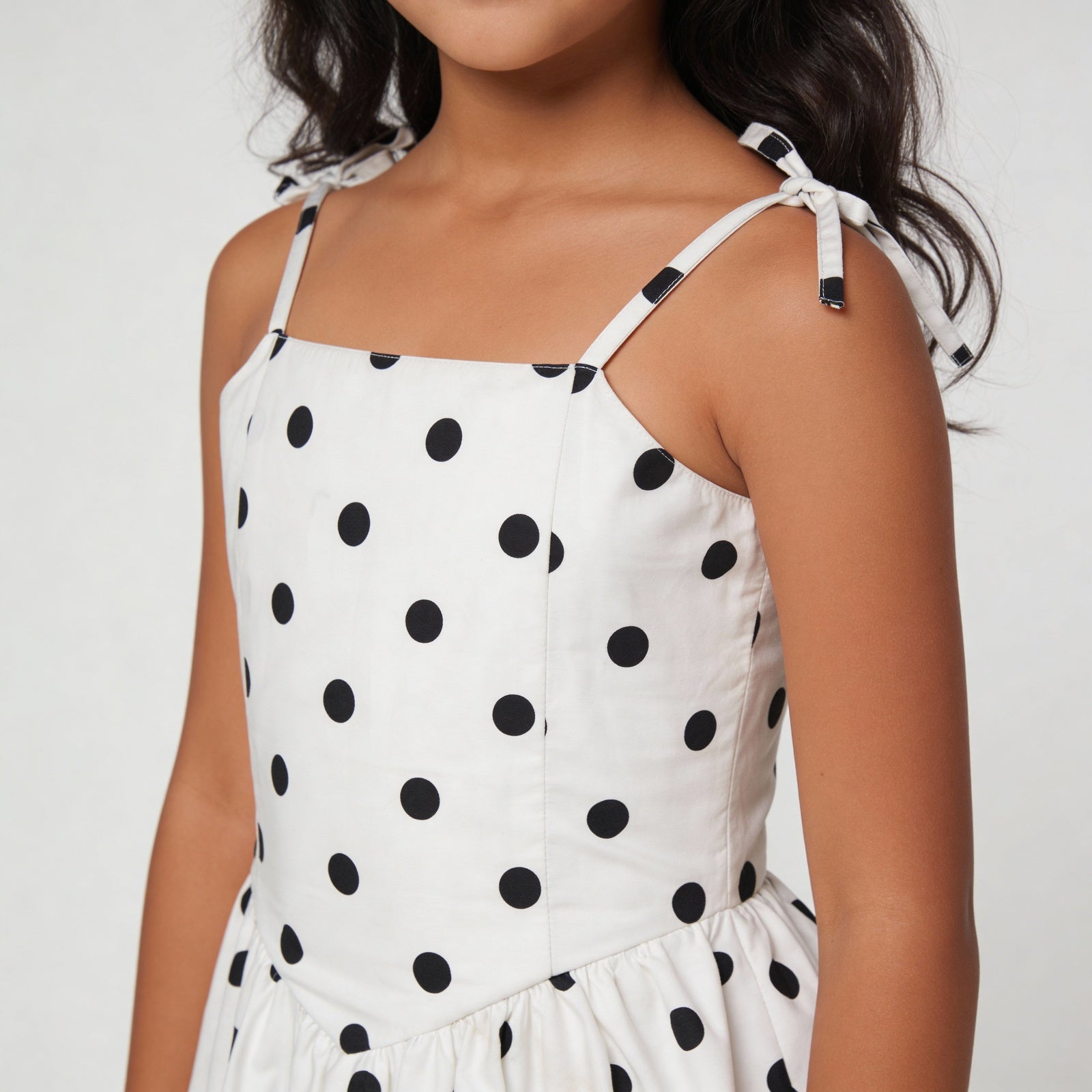 Girls Baloon Skirt Polka Dress
