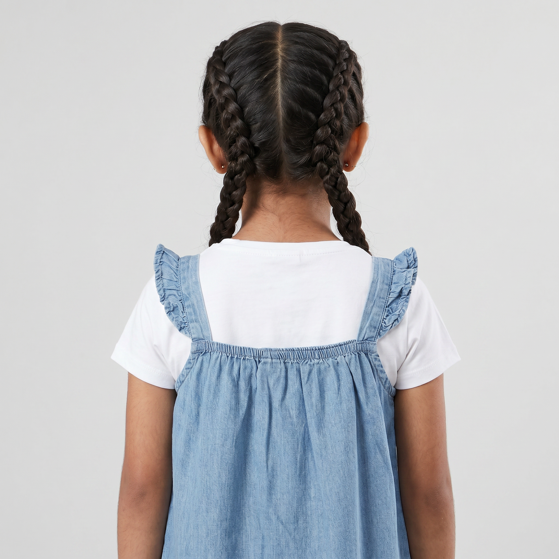 Girls Embroidered Denim Dress