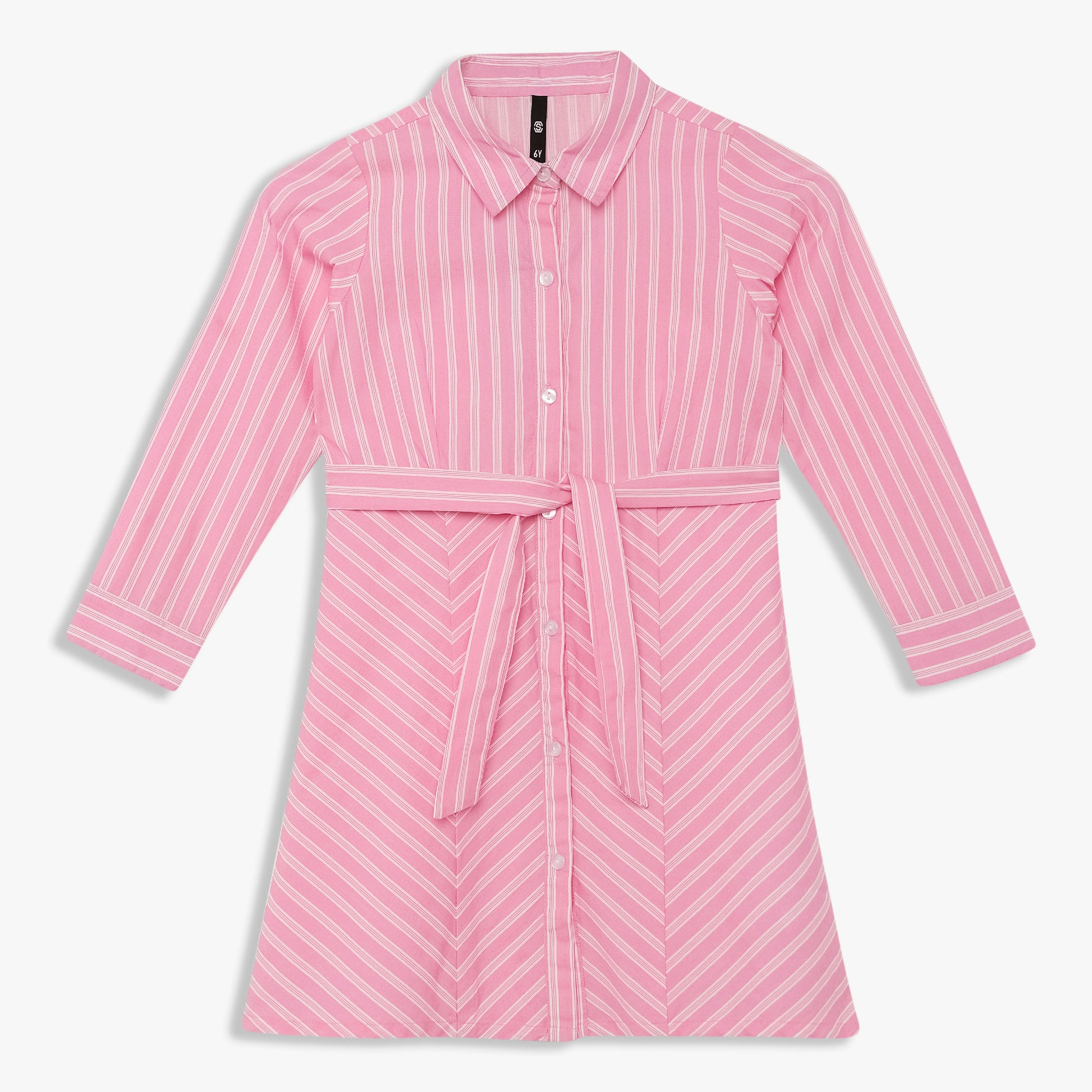 Girls Cotton Striped Dress