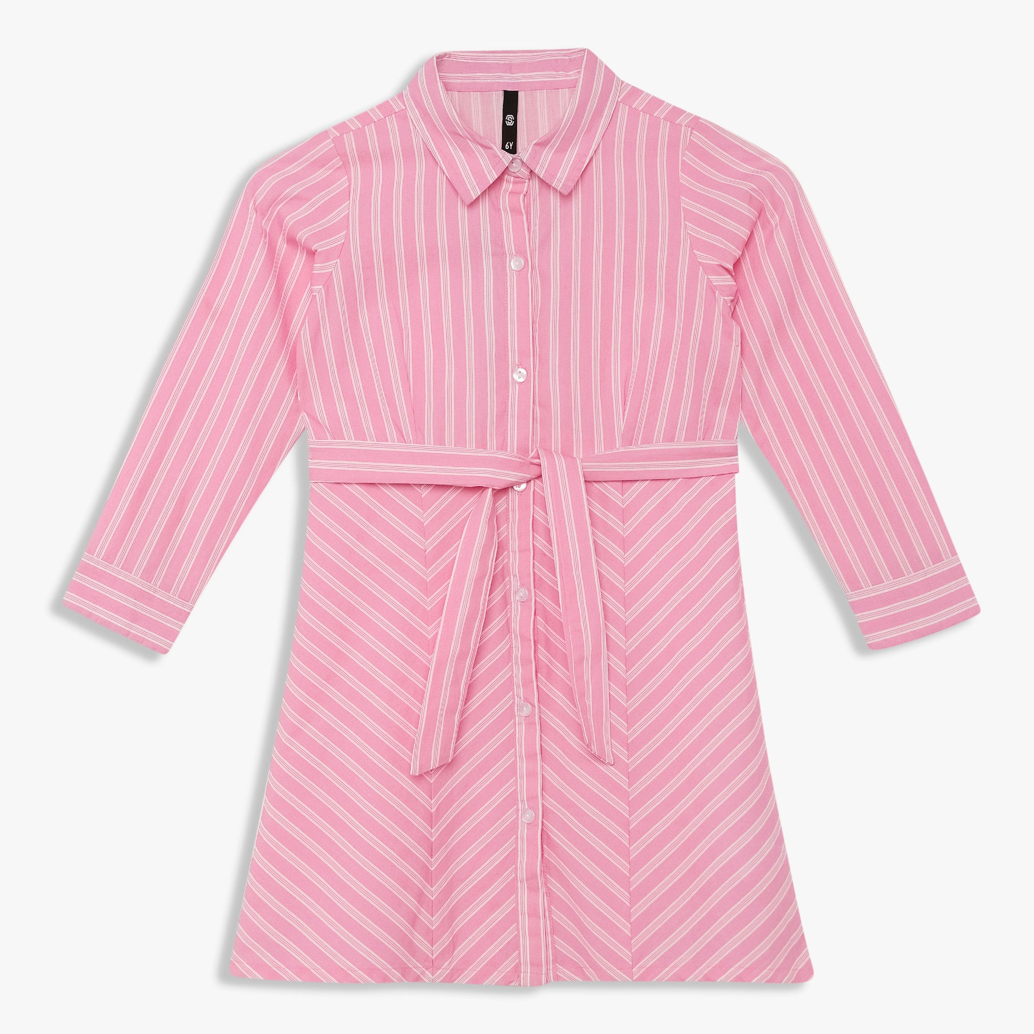 Girls Cotton Striped Dress