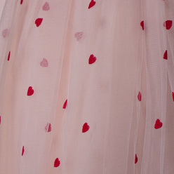 Girls Heart Print Tulle Dress