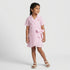 Girls Striped Collared Wrap Dress