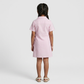 Girls Striped Collared Wrap Dress